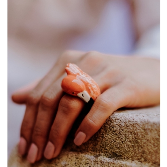 Flamimgo ring, full set + pouch. - Picture 4 of 16